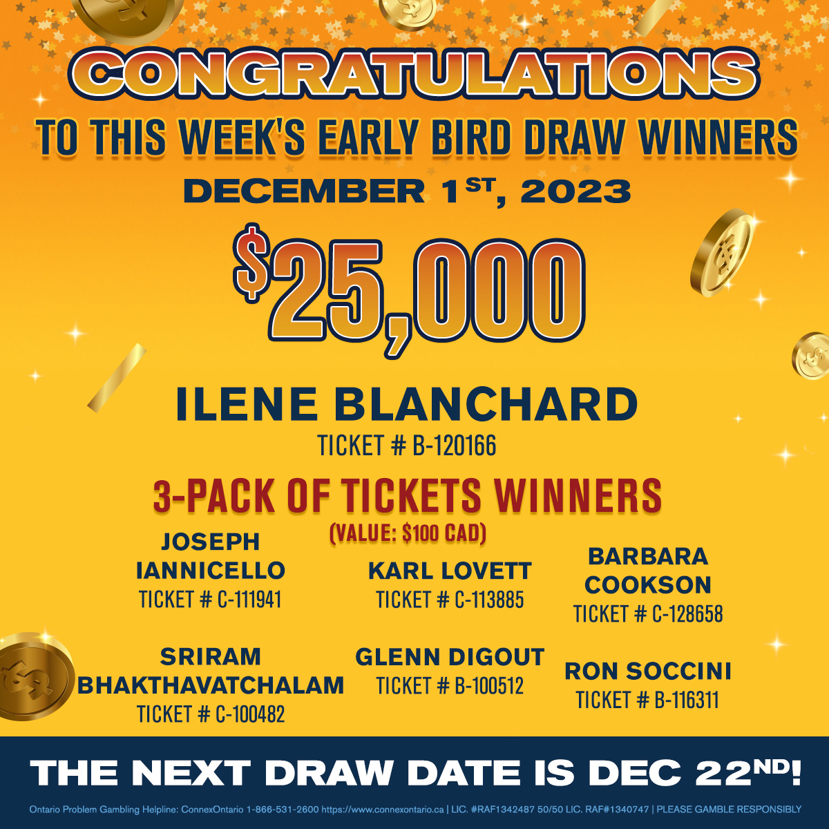 Early Bird Winner - Ilene Blanchard